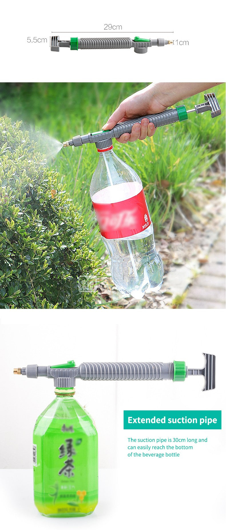 JetBottle – Pulverizador de Garrafa com Pressão Ajustável para Jardim e Limpeza