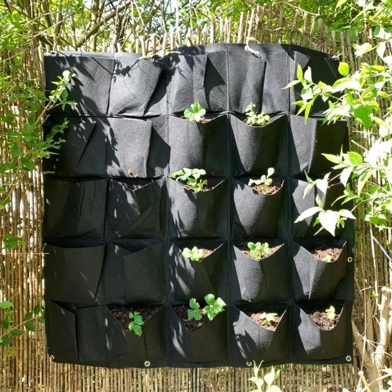 Parede Viva Vertical – Saco Plantador com Múltiplos Bolsos para Jardim