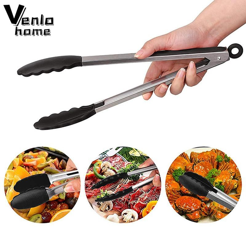 GripChef – Pinça de Silicone Antideslizante com Trava para Churrasco e Cozinha