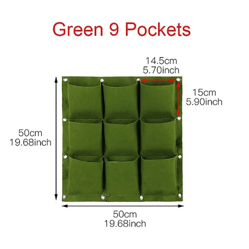 Parede Viva Vertical – Saco Plantador com Múltiplos Bolsos para Jardim