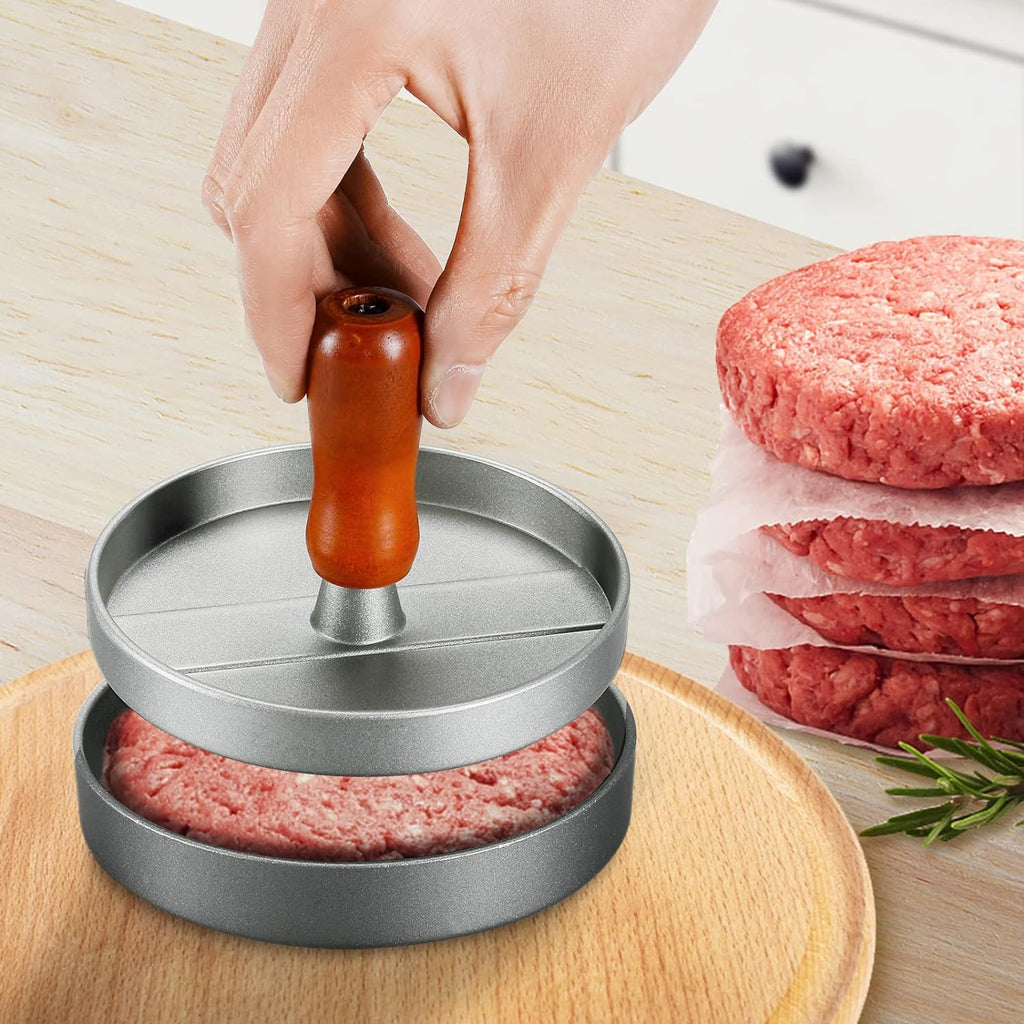 BurgerMold Inox – Molde de Hambúrguer com Papéis