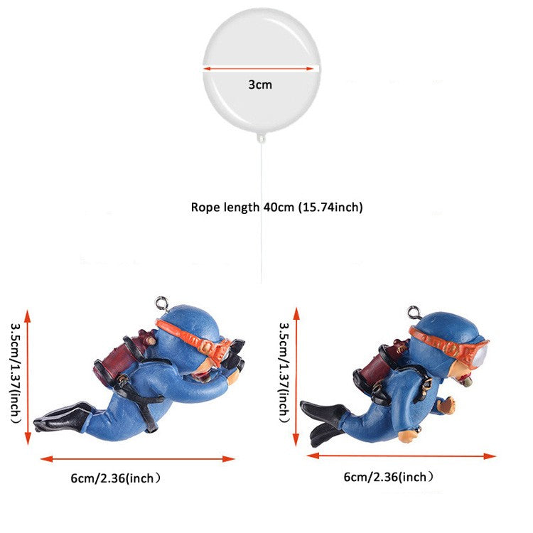 Mini Mergulhador Aventura – Ornamento Flutuante para Aquário
