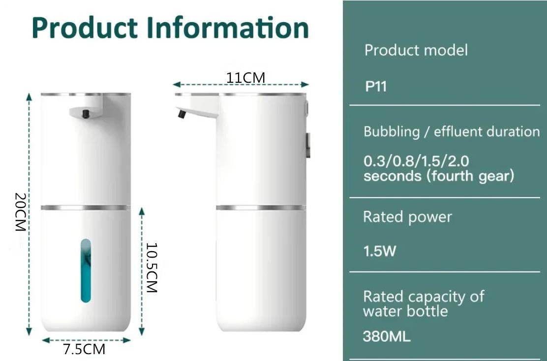 EspumaClick Pro – Dispensador Elétrico de Sabão com Sensor e 4 Níveis Ajustáveis