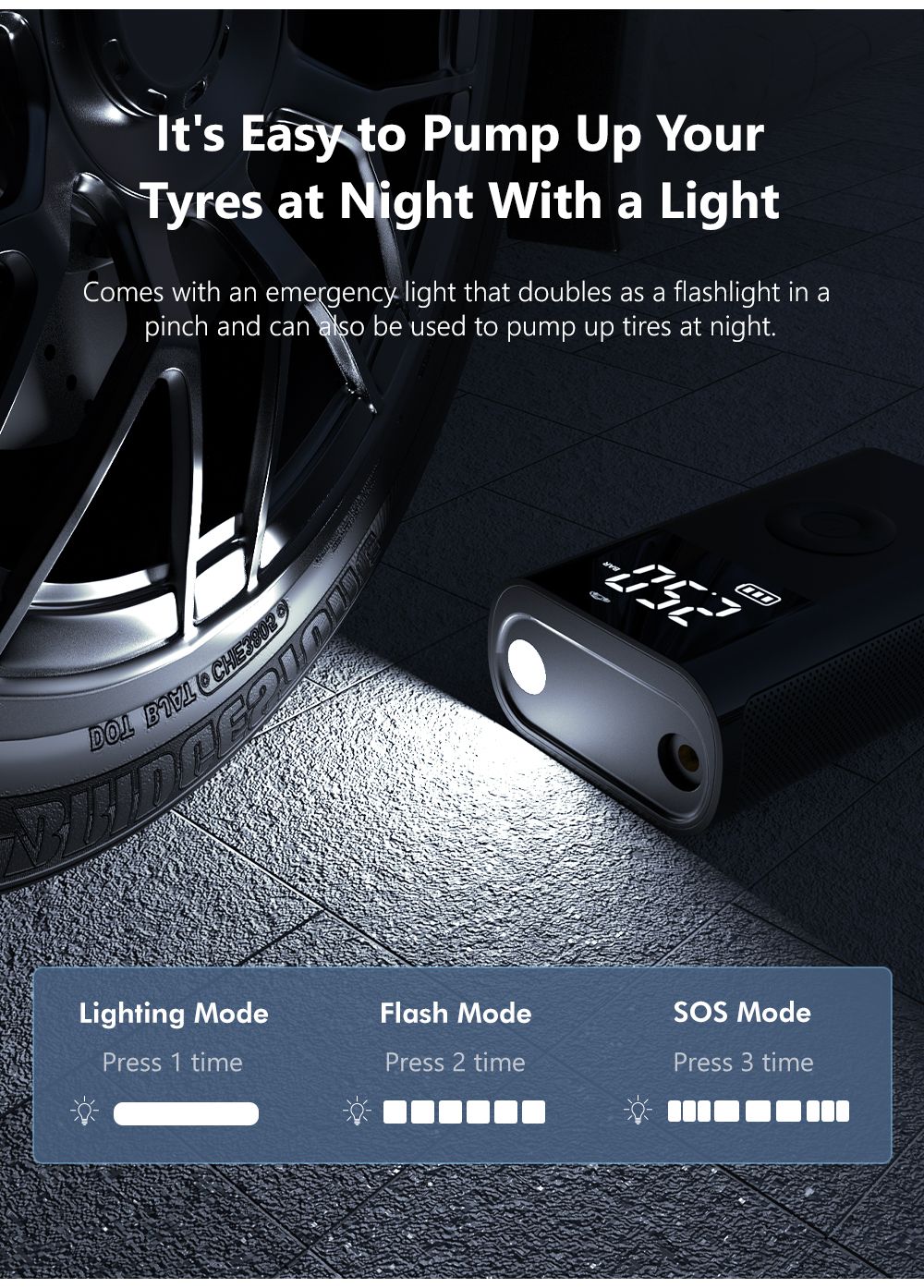 TurboInflator 150 PSI – Mini Compressor Portátil para Carro e Bike